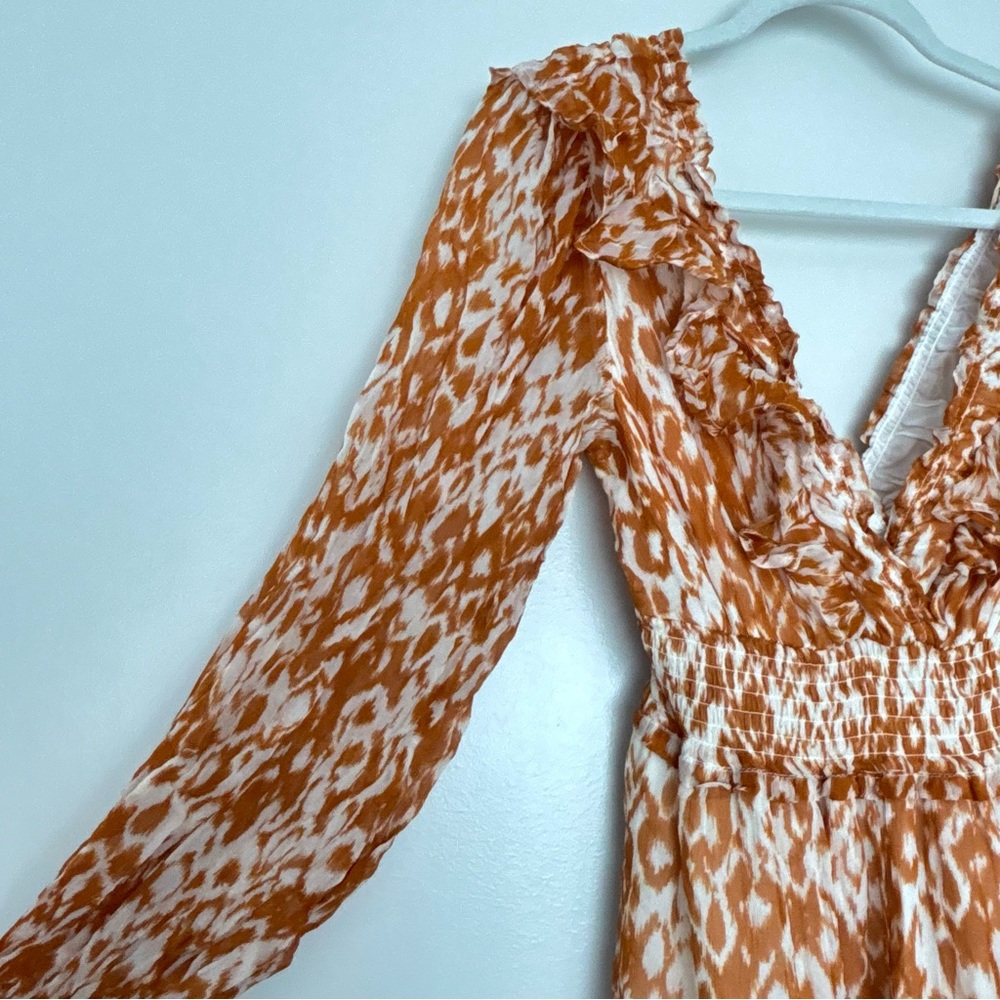 NWT Anthropologie The Odetta Ruffled VNeck Maxi Dress Boho Floral Long Sleeve XS - Picture 9 of 14